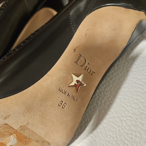 CHRISTIAN DIOR black leather 2019 TEDDY-D Pumps Shoes 36 - Picture 5 of 8